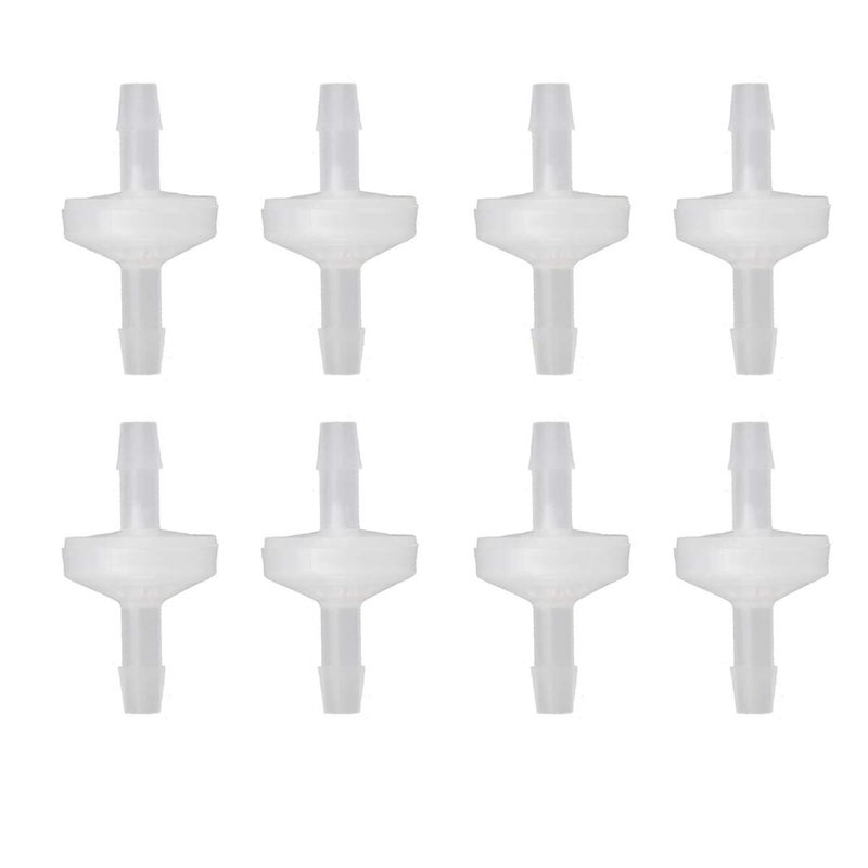 YXCCSE 8 Pcs 1/4" Check Valve, 6mm PVDF One Way Valve Wear-resistant Inline Check Valve for Fuel Gas Water Air - Image 1